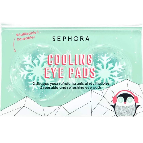 SEPHORA Cooling Eye Pads Reusable Holiday Christmas Xmas Snow Gift Set of 2 NEW! - Picture 2 of 3